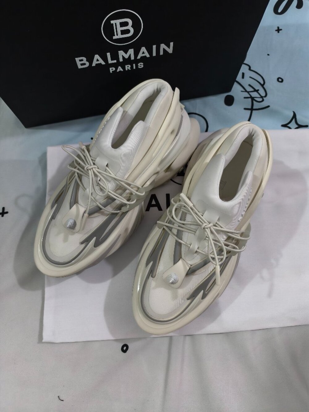 Balmain Unicorn Series White Sneakers